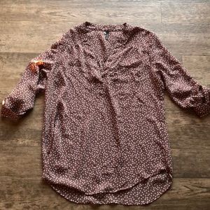 Brown Polka dot top